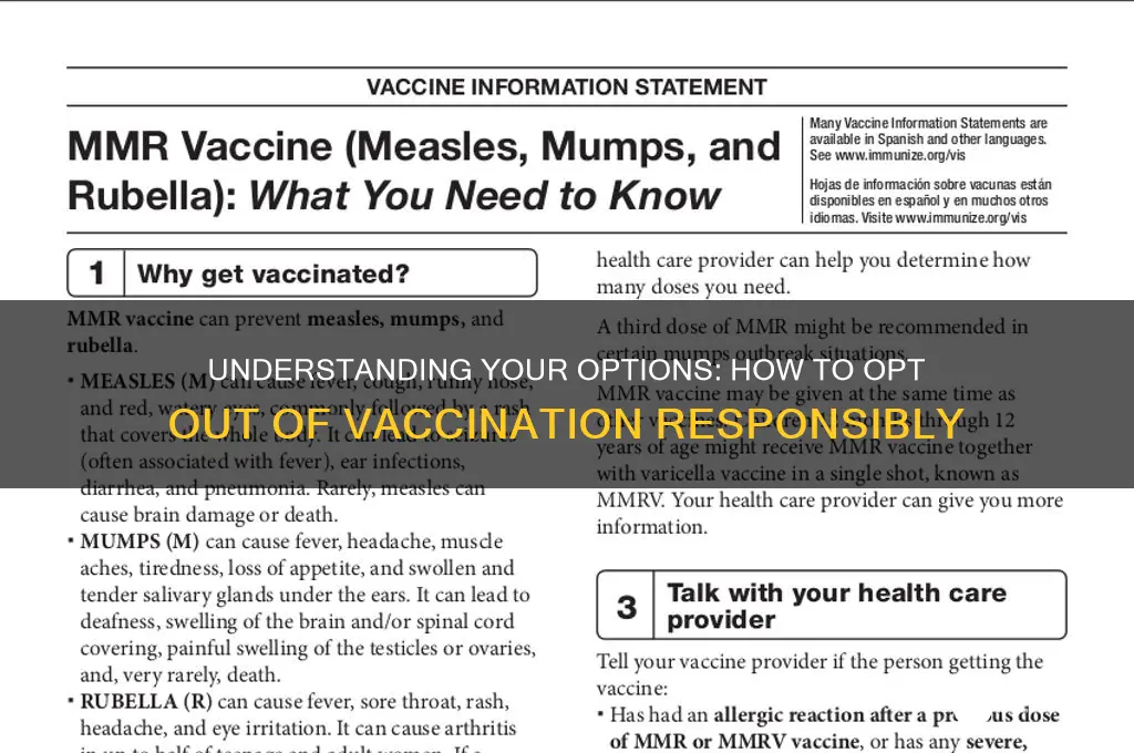 how to opt out of vaccine