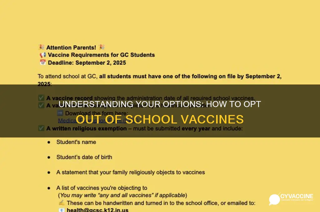 how to opt out of vaccines for school