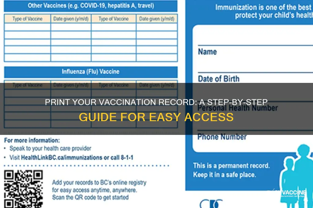 how to print your vaccination record
