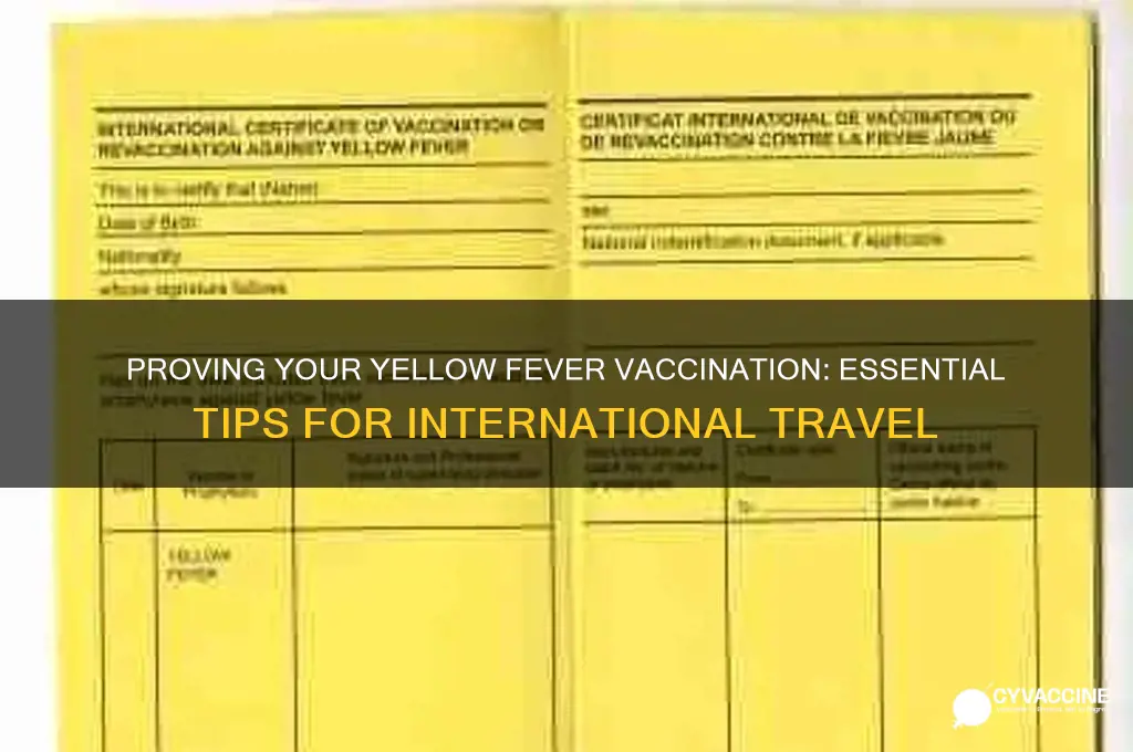 how to prove you got yellow fever vaccine