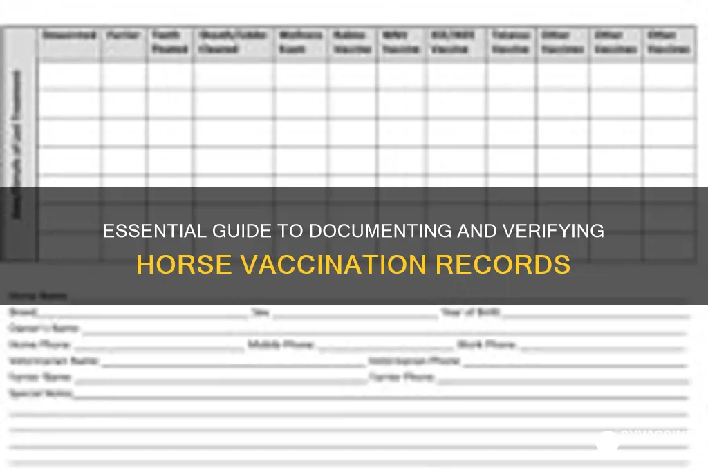 how to provide proof of vaccinations in horses