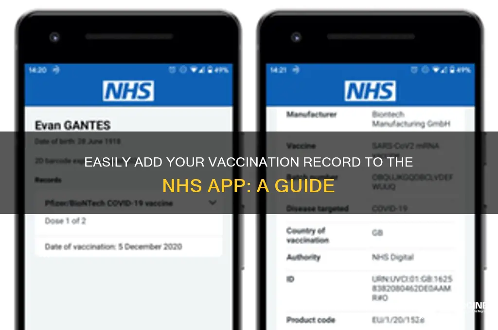how to put your vaccination on nhs app