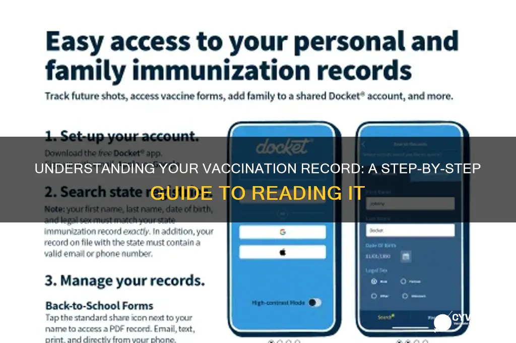 how to read a vaccination record