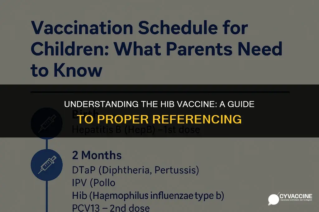 how to refer to hib vaccine