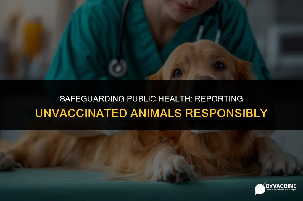how to report non vaccinated animals