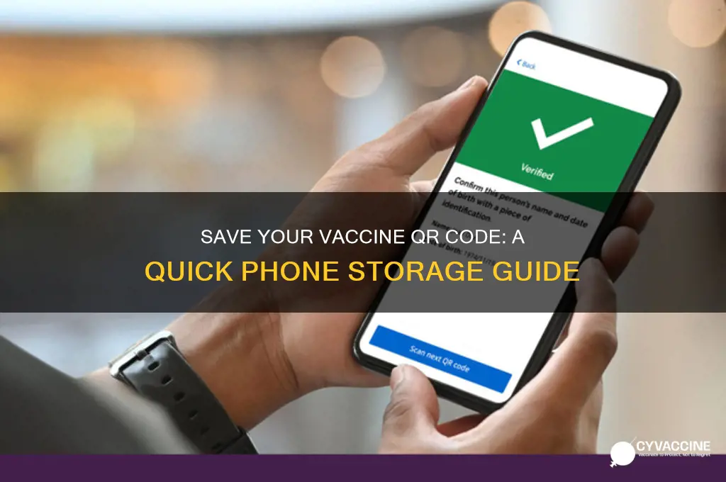 how to save my vaccine qr code on my phone