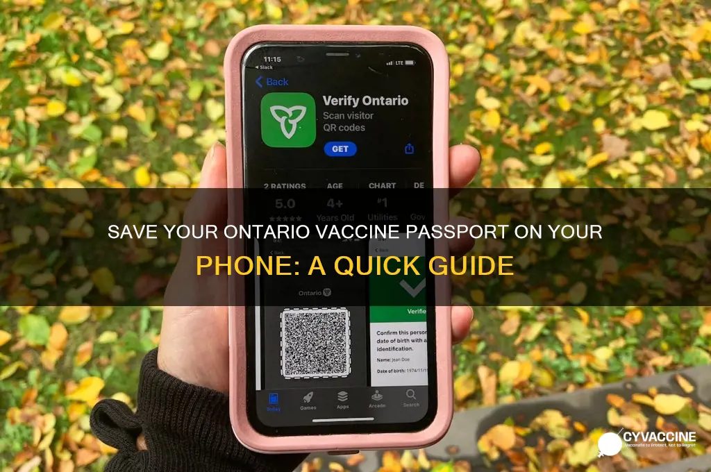how to save ontario vaccine passport on your phone