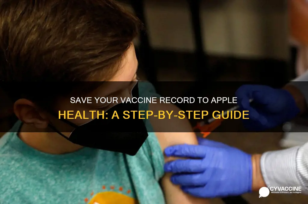 how to save vaccine record to apple health