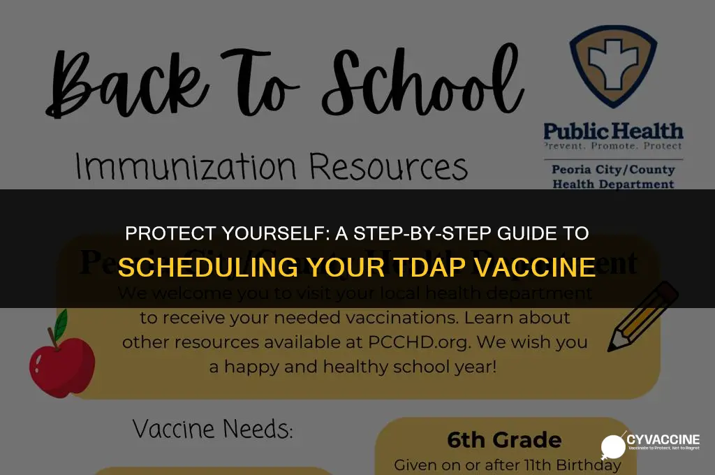 how to schedule a tdap vaccine
