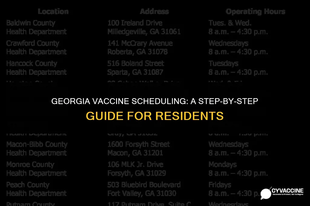how to schedule vaccine in georgia