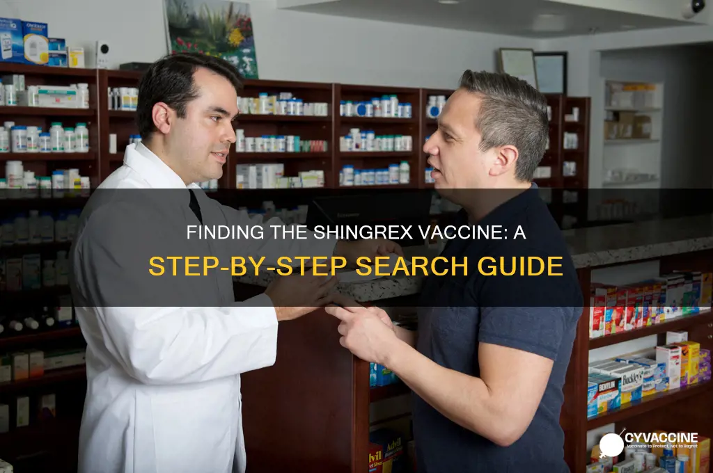 how to search for the new shingrex vaccine