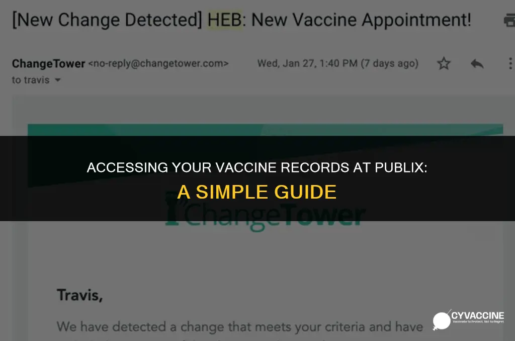 how to see vaccine records publix