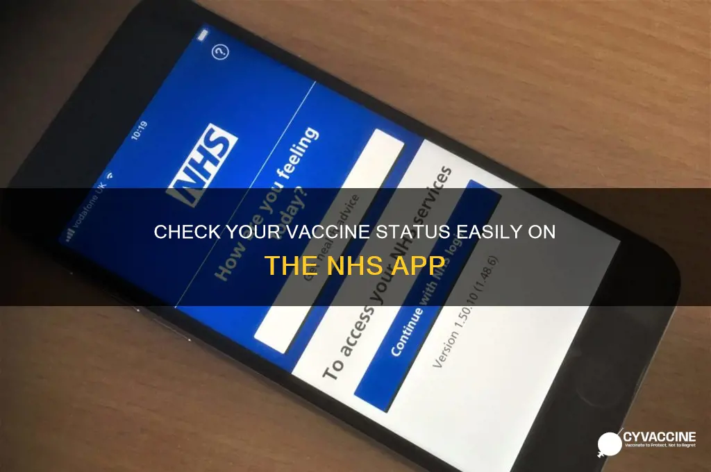 how to see vaccine status on nhs app
