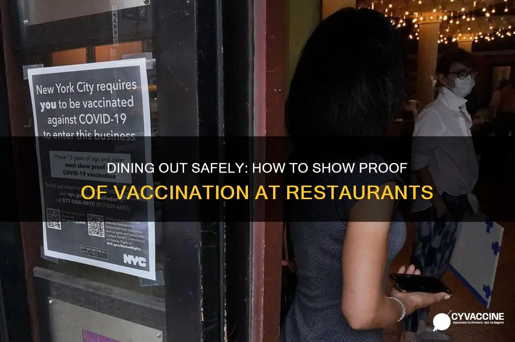 how to show proof of vaccination for restaurant