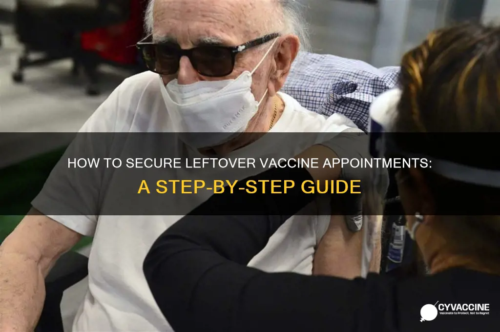 how to sign up for left over vaccine