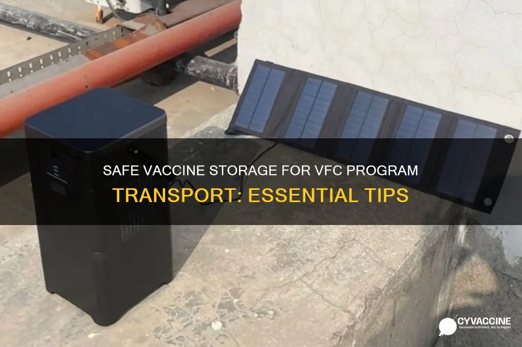 how to store vaccines to transport vfc program