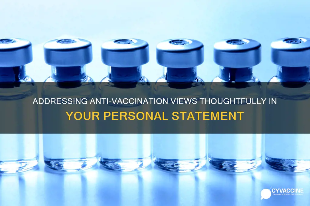 how to talk about anti vaccination in personal statement