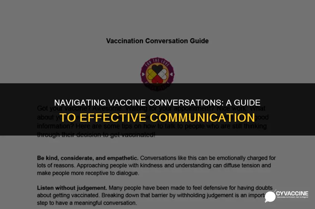 how to talk about the vaccine