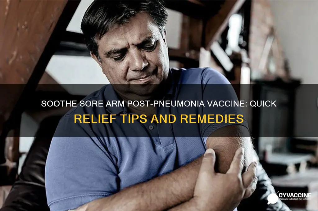 how to treat sore arm after pneumonia vaccination