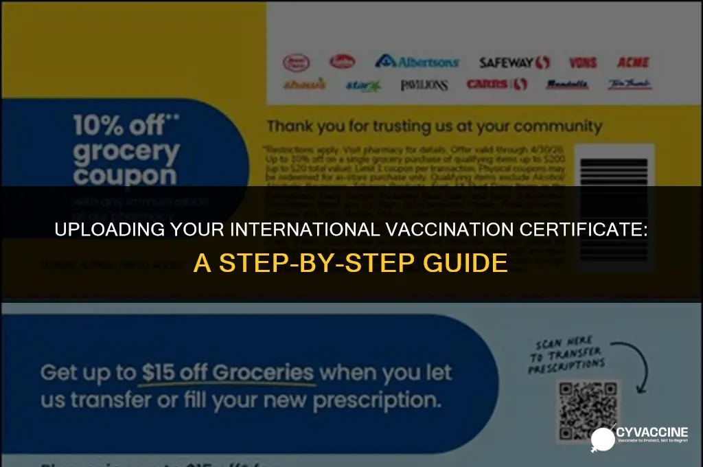 how to upload international vaccination certificate
