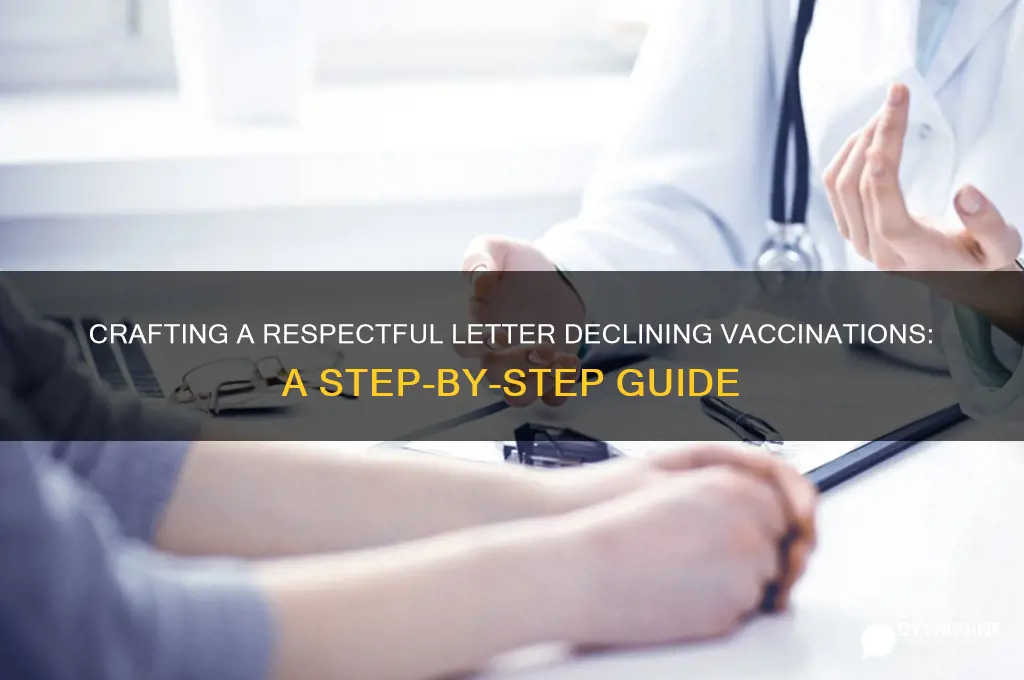 how to write a letter about not wanting vaccinations