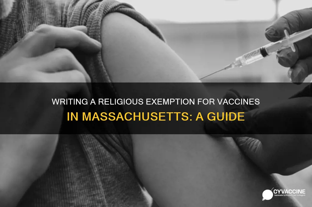 how to write a religious exemption for vaccines in massachusetts