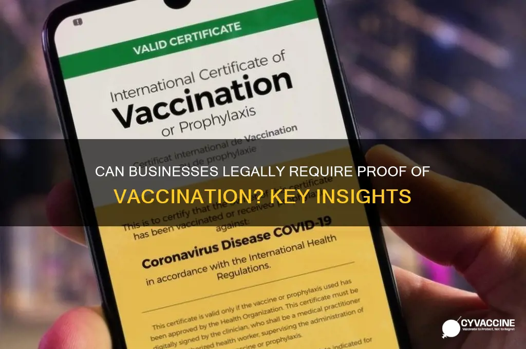 is a business allowed to ask for proof of vaccination