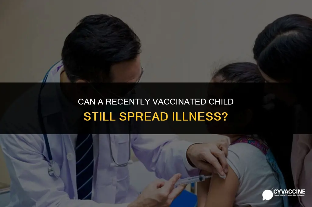 is a recently vaccinated child contagious