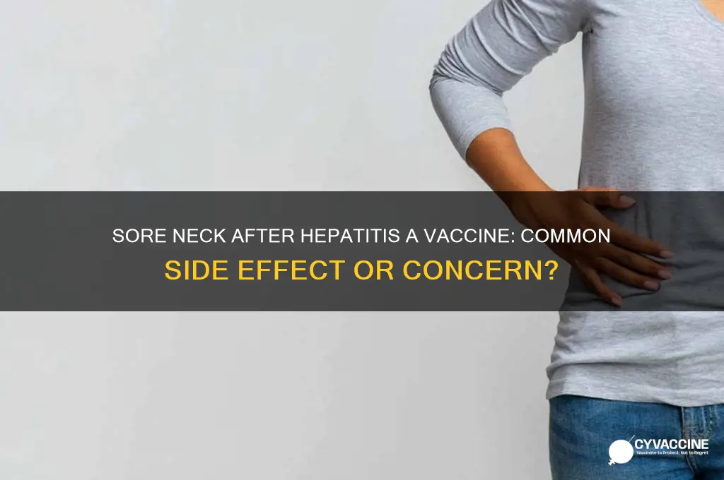 is a sore neck a symptom of hepatitis a vaccine
