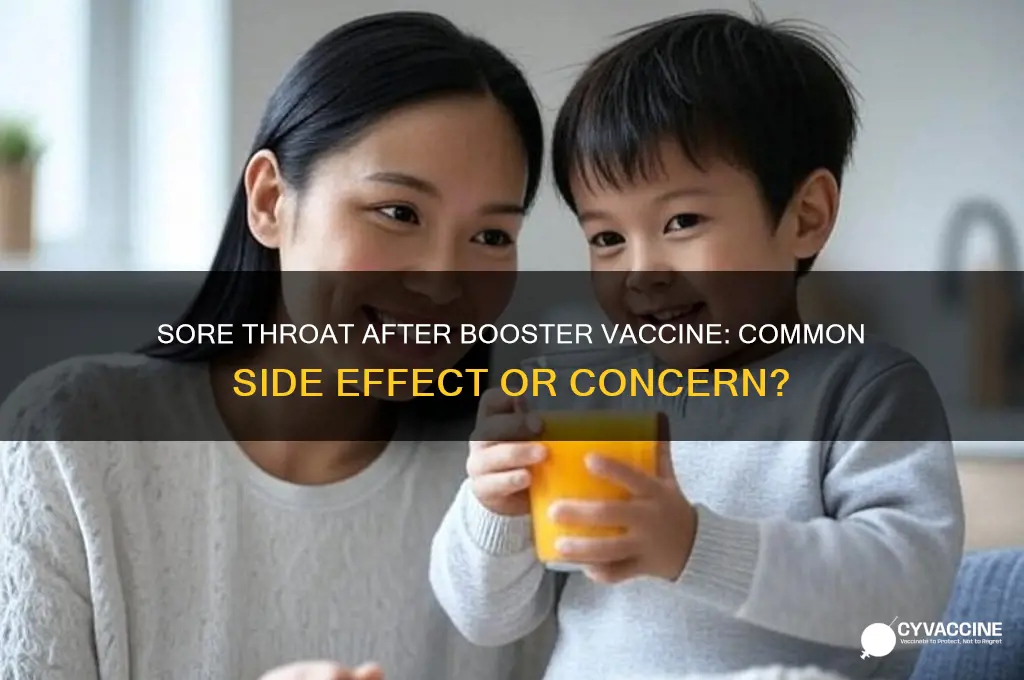 is a sore throat a symptom of the booster vaccine