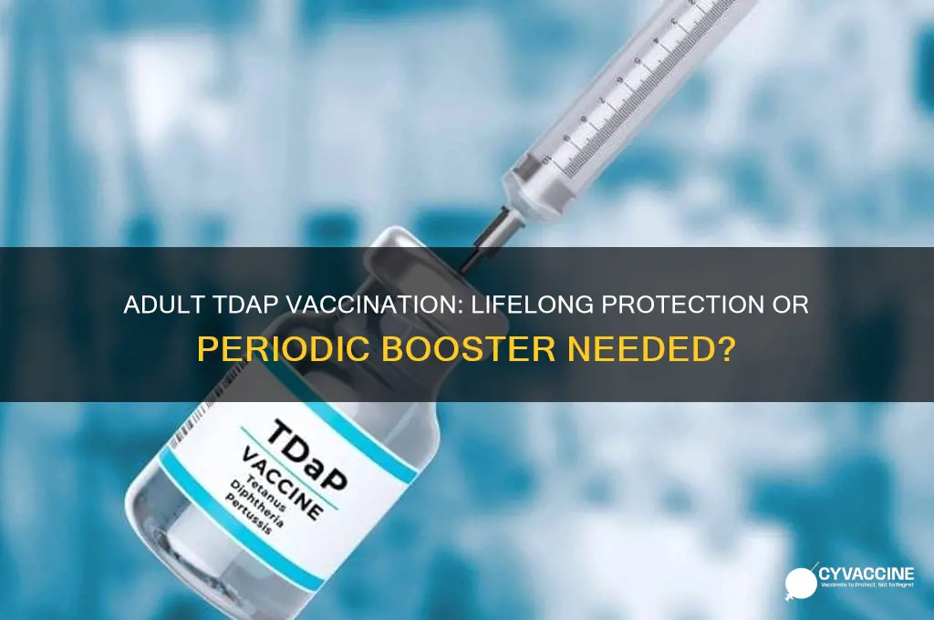 is an adult tdap vaccination good for life