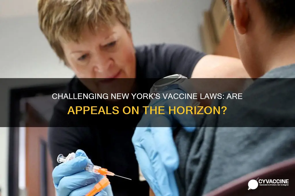 is anyone appealing the new vaccines laws in new york