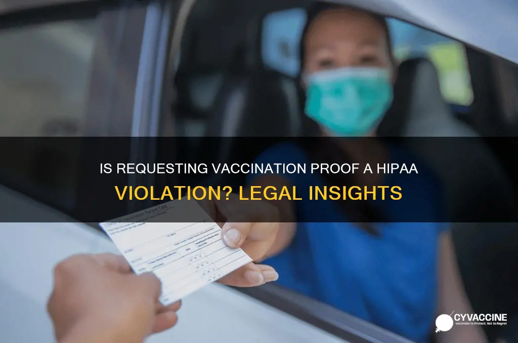 is asking for proof of vaccination a hippa violation