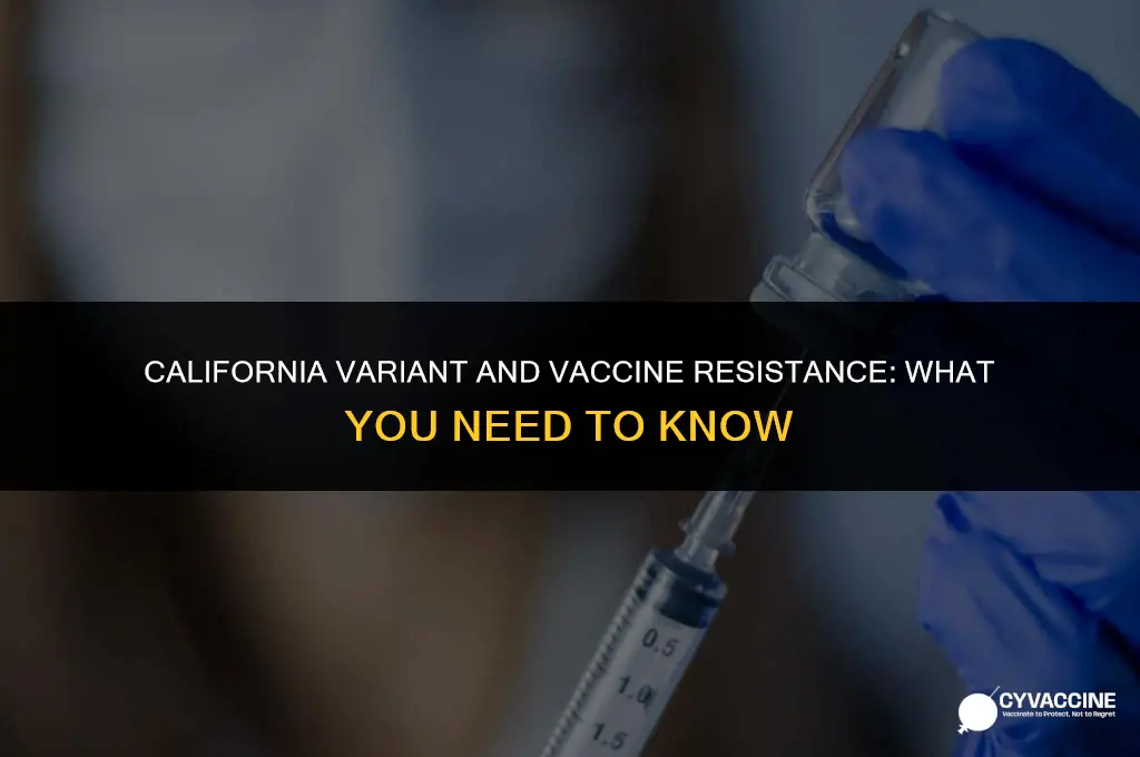 is california variant resistant to vaccine
