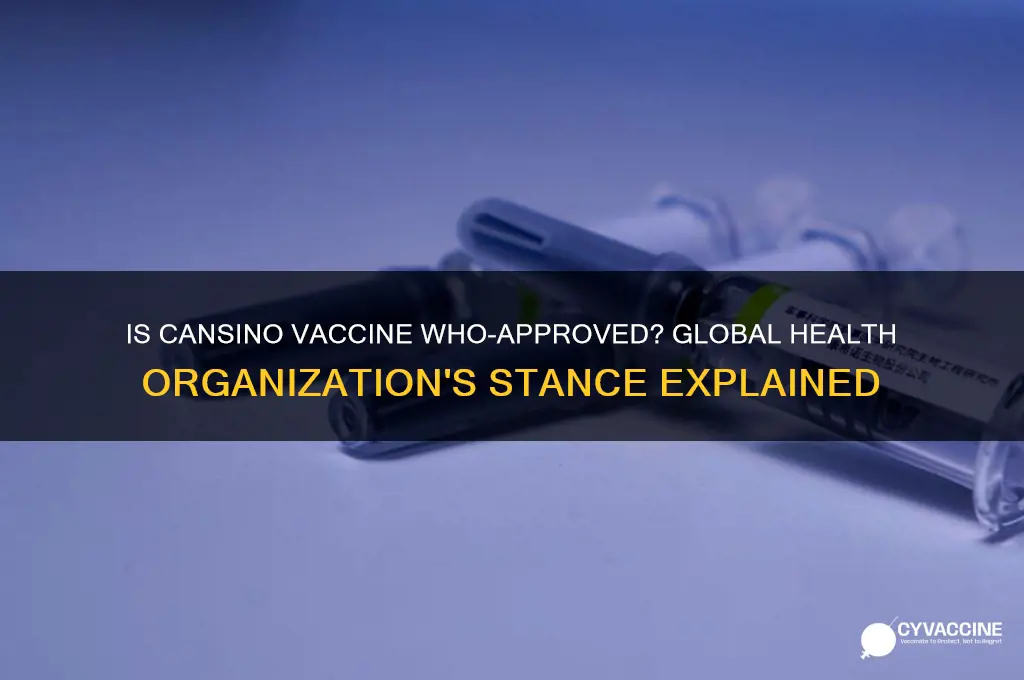 is cansino vaccine approved by world health organization