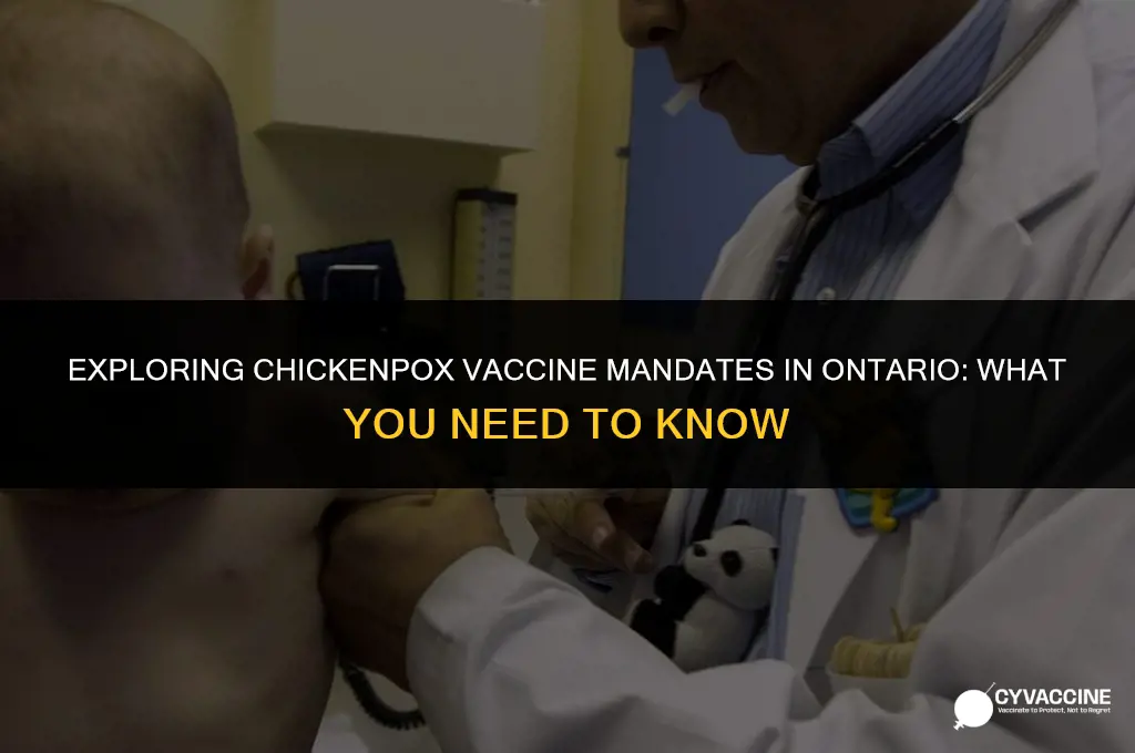 is chickenpox vaccine mandatory in ontario