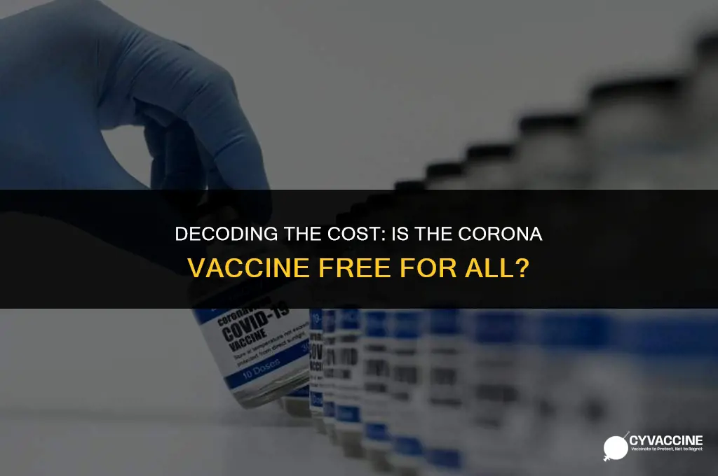 is corona vaccine free of charge
