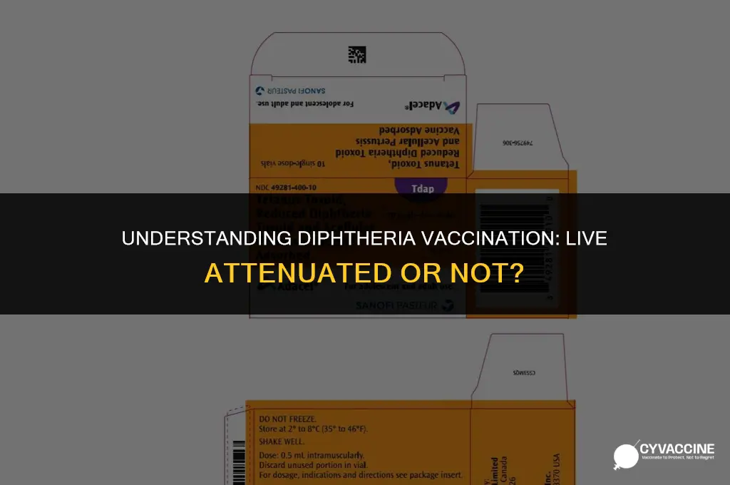 is diphtheria a live attenuated vaccine