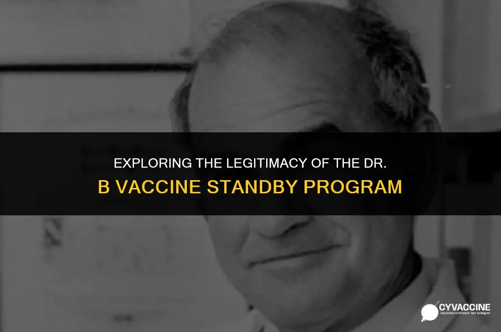 is dr b vaccine standby legit