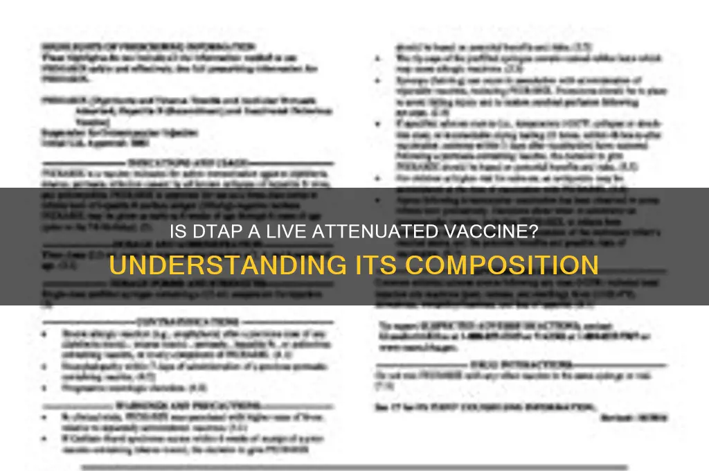 is dtap a live attenuated vaccine