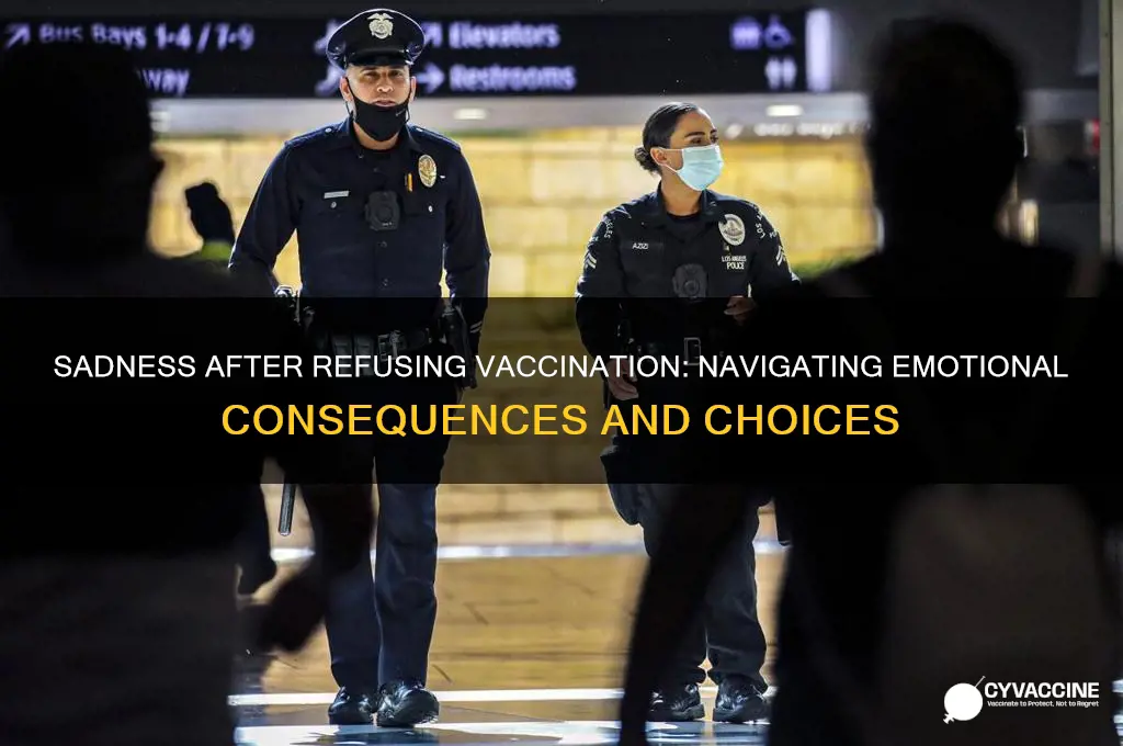 is feeling sad my who i told not to vaccinate