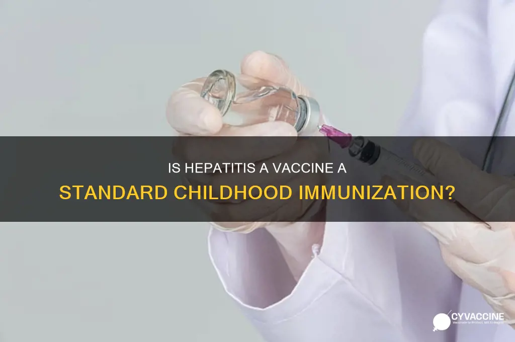 is hepaptitis a vaccine a standard childhood vaccine