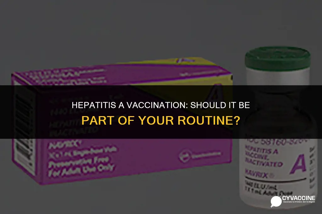 is hepatitis a a routine vaccination