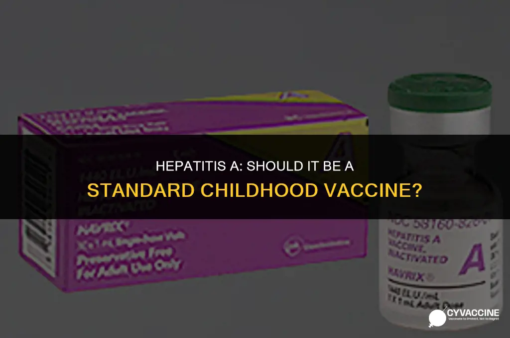 is hepatitis aa standard childhood vaccine