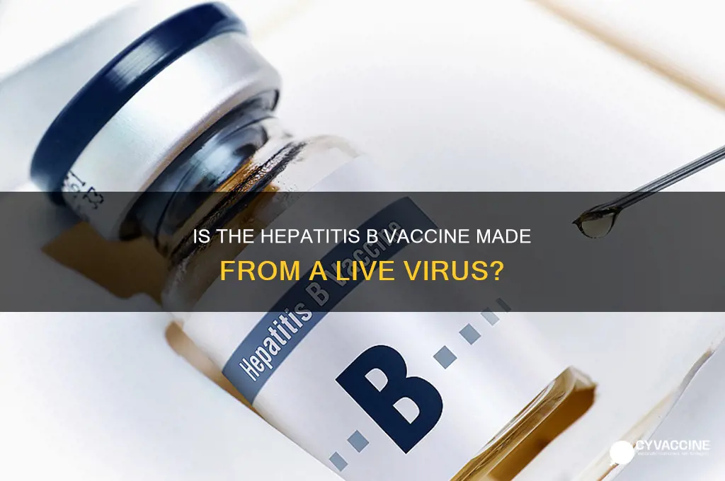 is hepatitis b vaccine fron a live virus