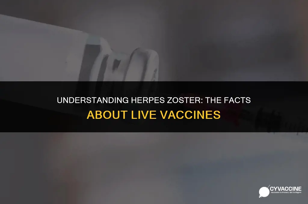 is herpes zoster a live vaccine