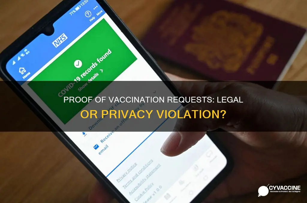 is it a violation to ask for proof of vaccination