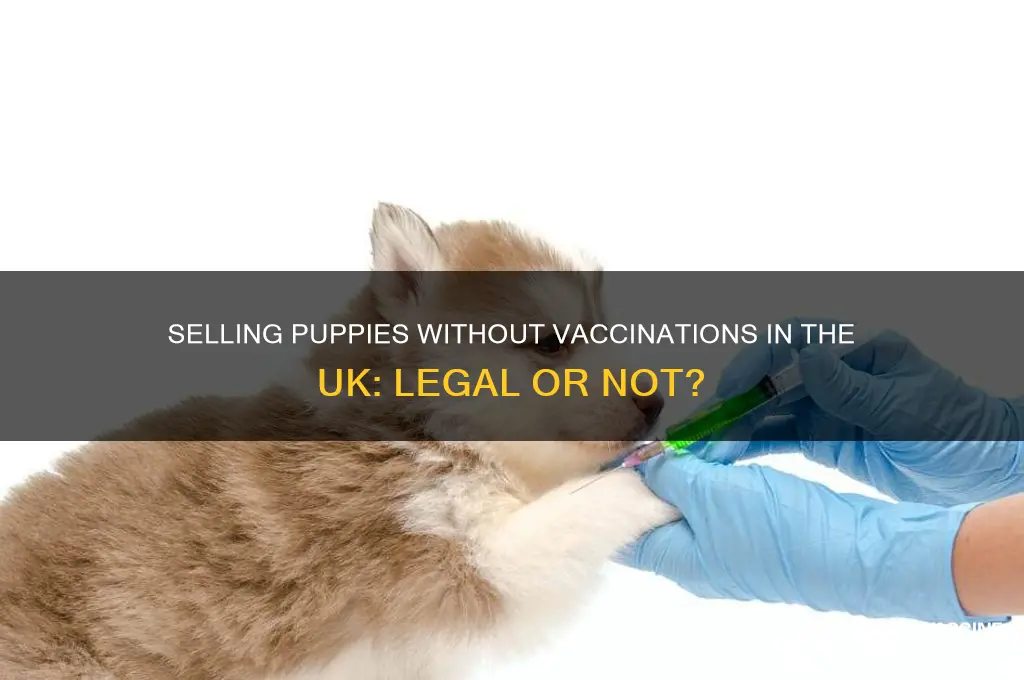 is it illegal to sell a puppy without vaccinations uk