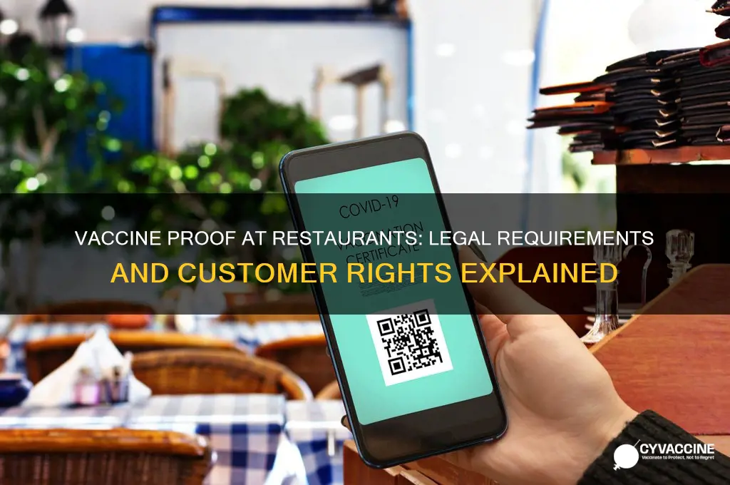 is it legal for restaurants to ask for vaccine proof