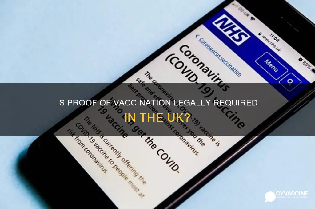 is it legal to ask for proof of vaccination uk